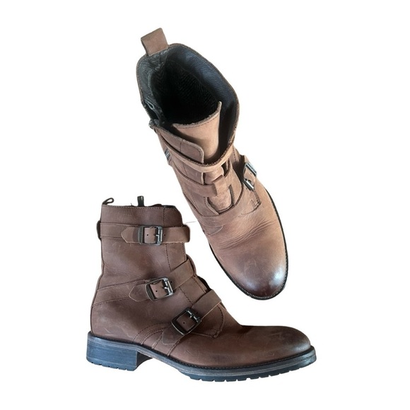 Wolverine 1883 Womens Lizzie Combat Work Buckle Boot Brown Leather - Picture 4 of 5